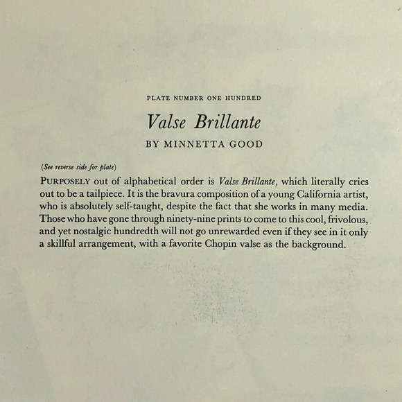 Minnetta Good Valse Brillante 1930s Art Print Treasury Collection Sketch WPA Vtg - Picture 8 of 12